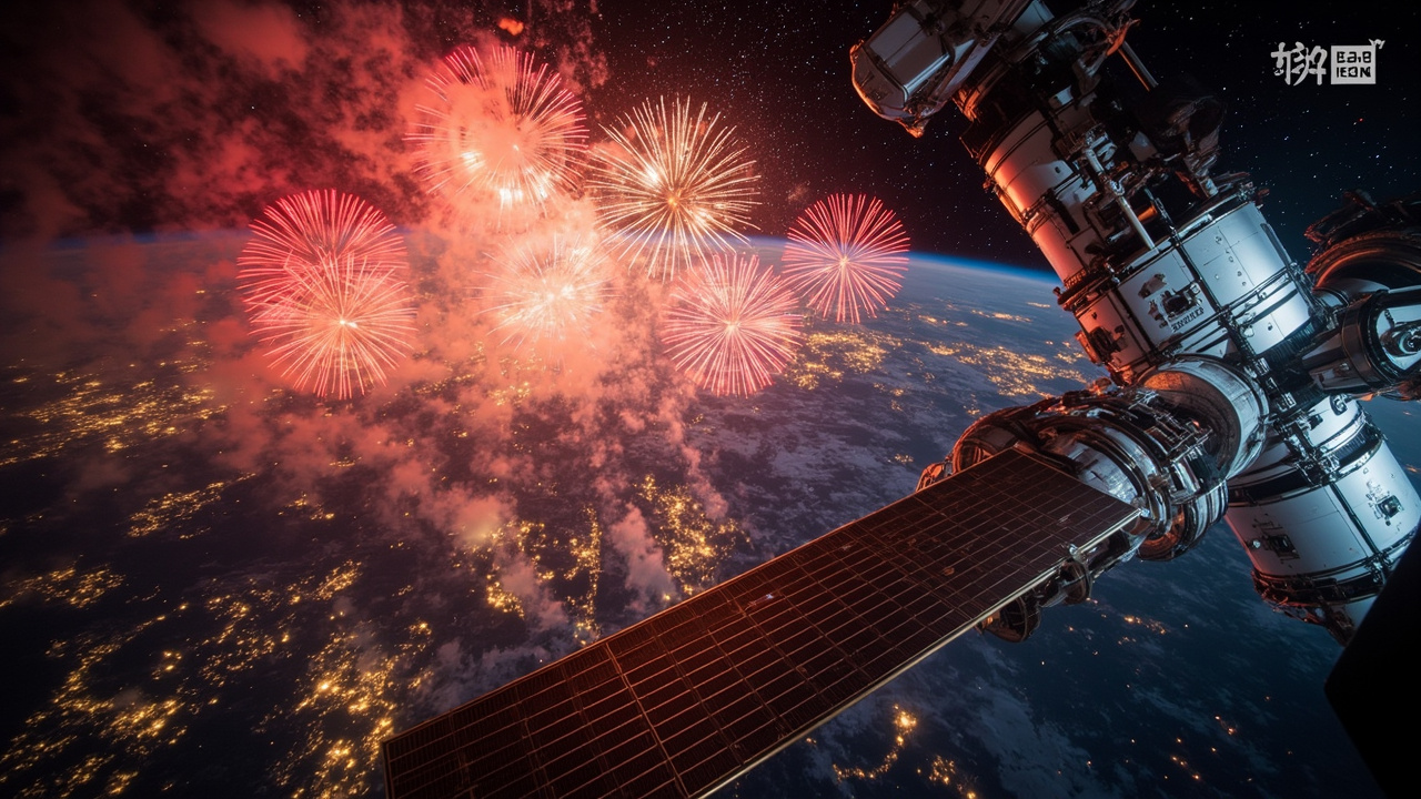 Astronaut films Lunar New Year fireworks from International Space Station